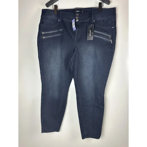 NWT Torrid Jegging Moto Multi Zip Stretch Dark Wash Jeans Women's Plus Size 26 - Picture 10 of 11
